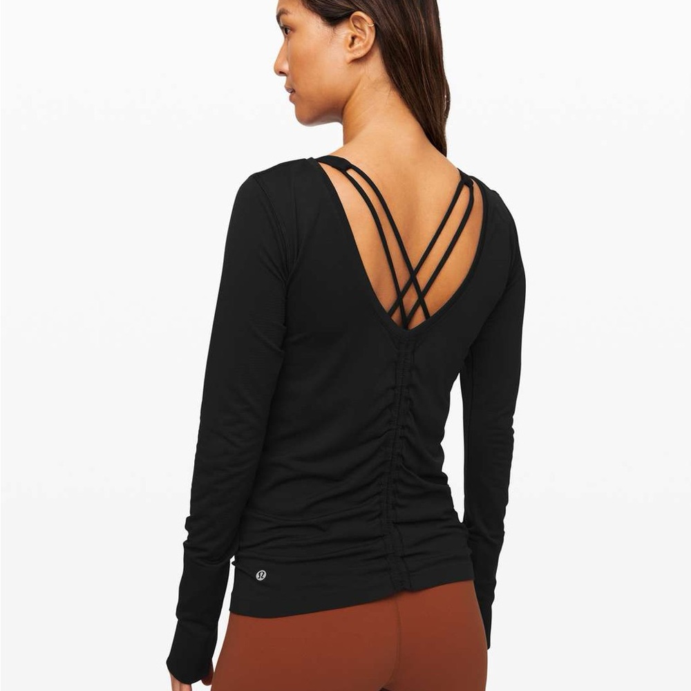 Lululemon Swiftly Speed Long Sleeve Flow Pullover Top Black Size 12